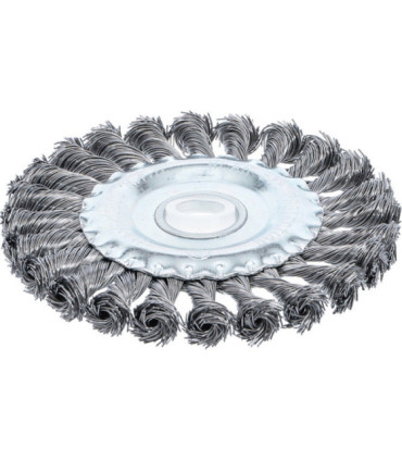 Brosse plate brosse ronde tressée diam 125 mm - 1