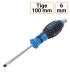 Tournevis plat 6 mm avec 6 pans extérieur 100mm de long