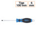 Tournevis plat 6 mm avec 6 pans extérieur
