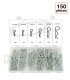 Assortiment de 150 clips de retenue en acier