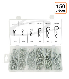 Assortiment de 150 clips de retenue en acier