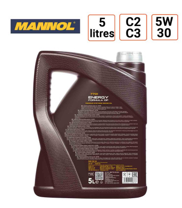 dos Huile moteur Mannol Energy Formula 5W30 5L