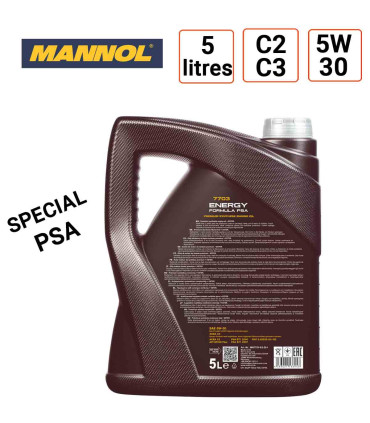dos Huile moteur Mannol Energy Formula PSA 5W30 5L