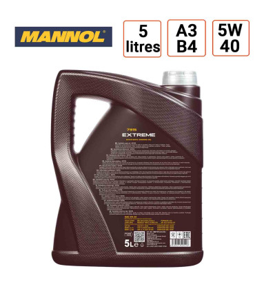 dos Huile moteur Mannol Extreme 5W40 5L