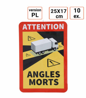 Adhésif ANGLES MORTS pour Poids-Lourds vendu par 10 ex.