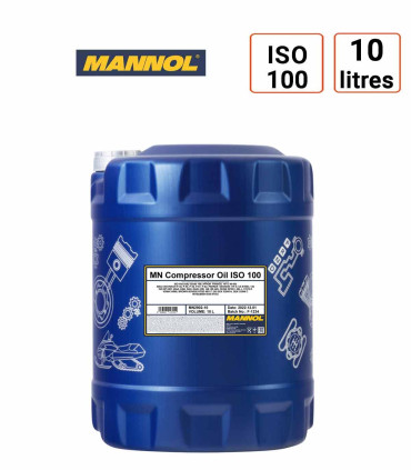 Huile Mannol pour compresseur à piston et rotatif Grade 100 10 litres