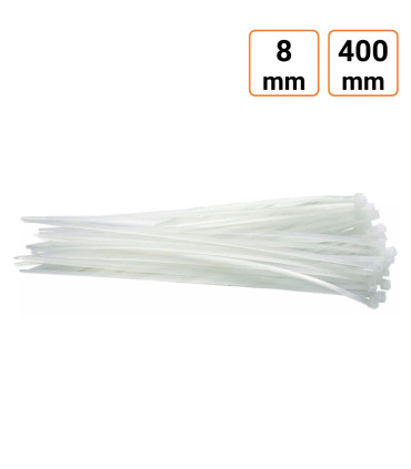 Colliers plastique type Colson Rilsan 8 mm x 400 mm par 30 ex.