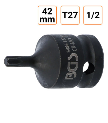 Douille à choc Torx T27 1/2" pouce longueur 42 mm