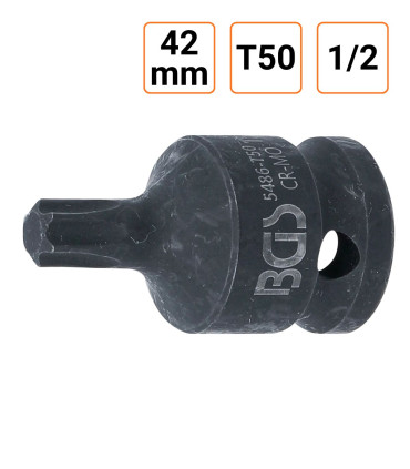 Douille à choc Torx T50 1/2" pouce longueur 42 mm