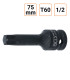 Douille à choc Torx T60 1/2" pouce longueur 75 mm