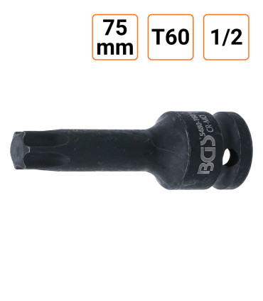 Douille à choc Torx T60 1/2" pouce longueur 75 mm