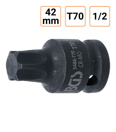 Douille à choc Torx T70 1/2" pouce longueur 42 mm