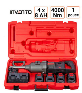 Clé à Chocs PL INVENTO Electro portative 4000 NM coffret + 4 batteries 8 AH