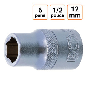 Douille CRV six pans 1/2 pouce en 12mm