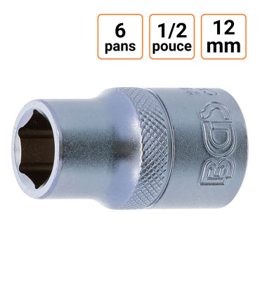 Douille CRV six pans 1/2 pouce en 12mm
