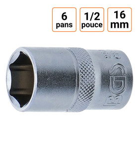 Douille CRV six pans 1/2 pouce en 16mm