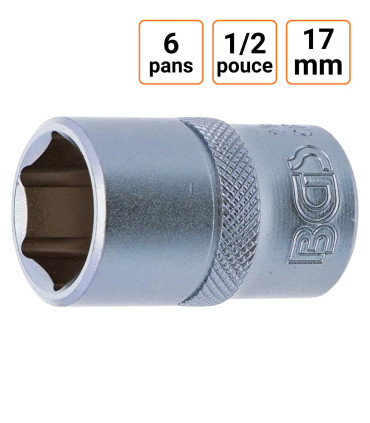 Douille CRV six pans 1/2 pouce en 17mm