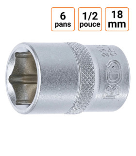 Douille CRV six pans 1/2 pouce en 18mm