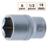 Douille CRV six pans 1/2 pouce en 19mm
