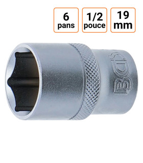 Douille CRV six pans 1/2 pouce en 19mm