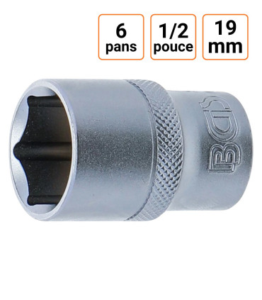 Douille CRV six pans 1/2 pouce en 19mm