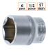 Douille CRV six pans 1/2 pouce en 27mm