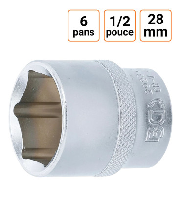 Douille CRV six pans 1/2 pouce en 28mm