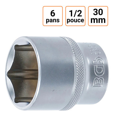 Douille CRV six pans 1/2 pouce en 30mm