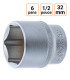 Douille CRV six pans 1/2 pouce en 32mm