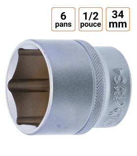 Douille CRV six pans 1/2 pouce en 34mm