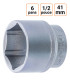 Douille CRV six pans 1/2 pouce en 41mm