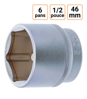 Douille CRV six pans 1/2 pouce en 46mm