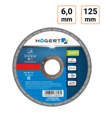 10 Disques à tronçonner en 125x6,0x22,23