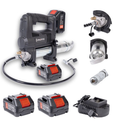 Pompe à Graisse sans fil 20 V + 2 Batteries de 4.0 Ah Invento