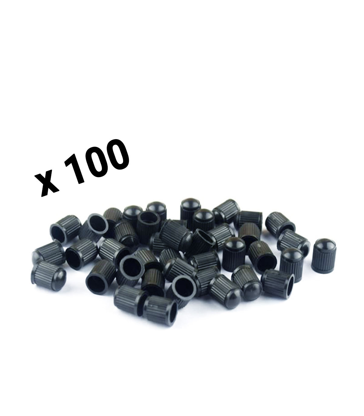 Bouchons de valve plastique noirs par 100 ex.