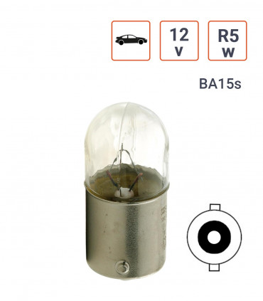 Ampoule R5W 12V tube Culot BA15S - Boite de 10 ex.