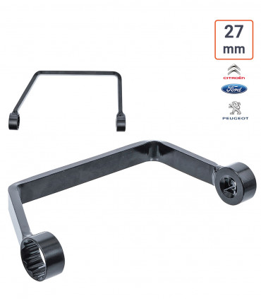 Clé à Filtre à Huile 27 Mm Pour Ford Et HDI - Pour Espaces Restreints, Chromé, Compatible Cliquet 1/2