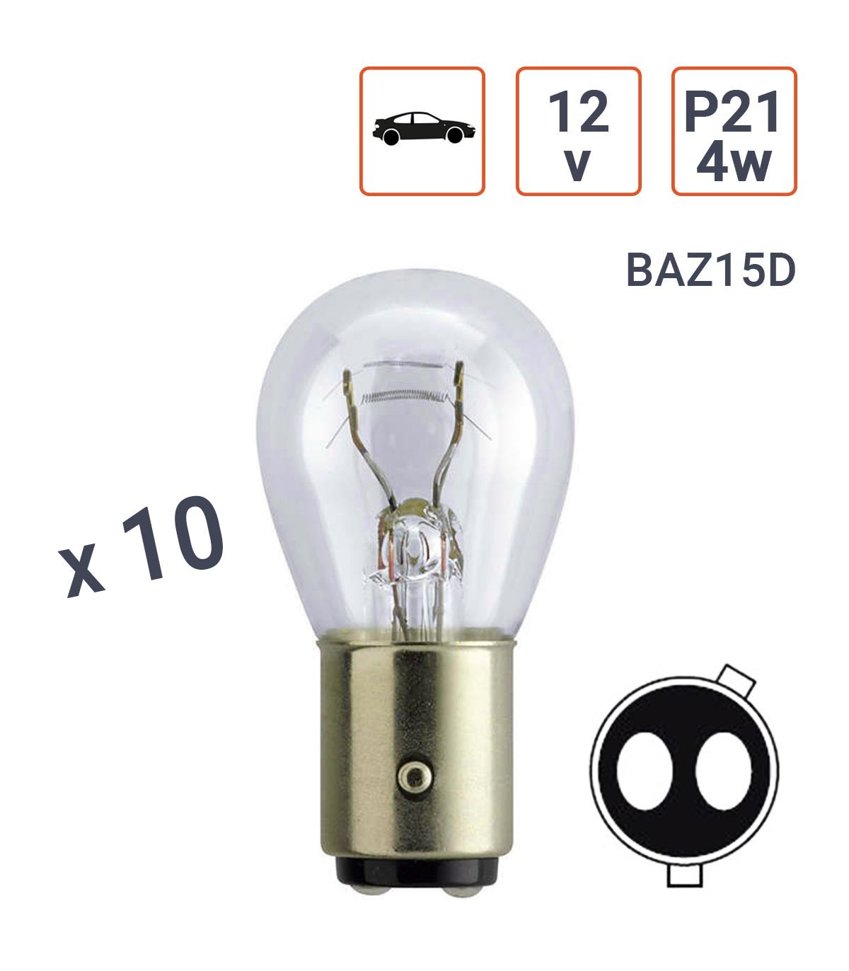 Ampoule P21/4W LED 24v /12v, Forte luminosité