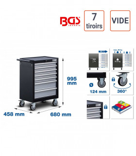 Servante d'Atelier 7 tiroirs - VIDE détail