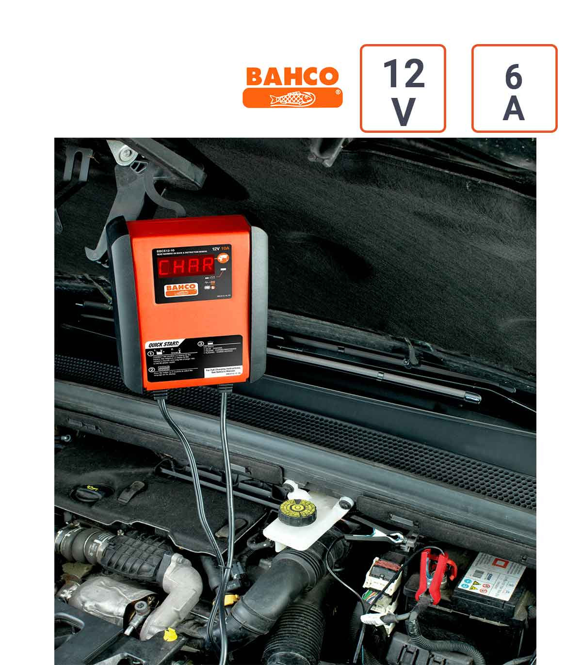 Chargeur - Mainteneur de charge automatique 6A 12V - Bahco