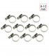 10 colliers à vis inoxydable pour tuyau 8x12 mm