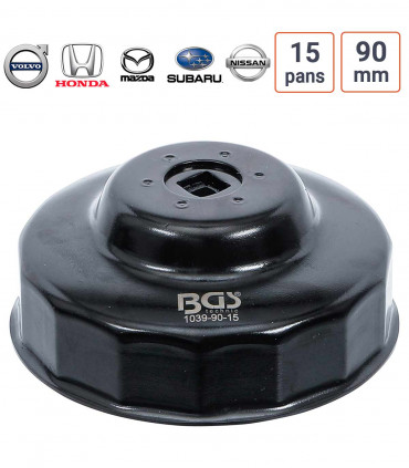 Cloche à filtre à huile 15 pans 90 mm pour Honda, Mazda, Nissan, Subaru, Toyota