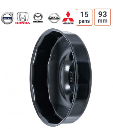 Cloche à filtre à huile 15 pans 93 mm pour Honda, Mazda, Mitsubishi, Nissan, Volvo