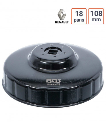 Cloche à filtre à huile 18 pans 108 mm pour Renault