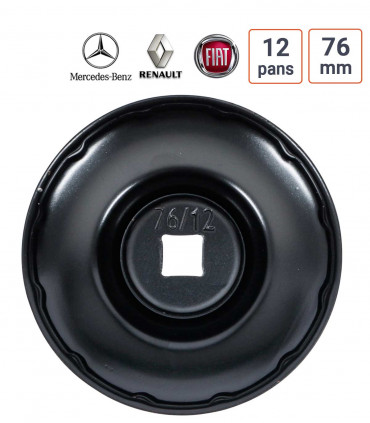 Cloche à filtre à huile 12 pans pour Fiat, Mercedes, Renault