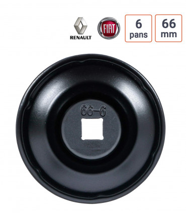 Cloche à filtre à huile 6 pans pour Fiat, Renault