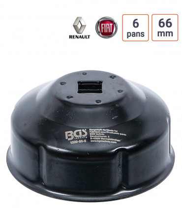 Cloche à filtre à huile 6 pans 66 mm pour Fiat, Renault