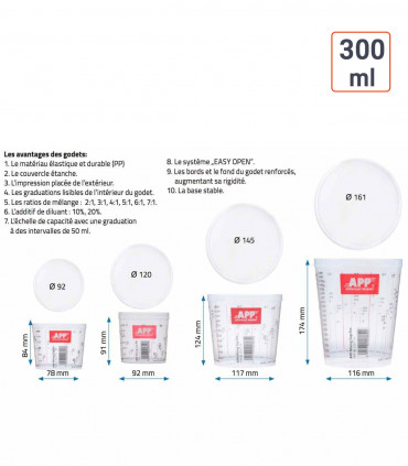 Godets de mélange 385g 300 ml