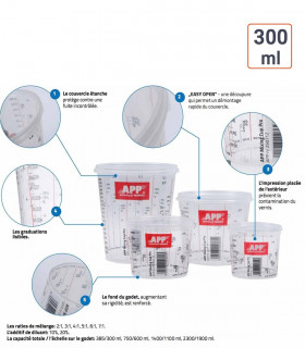 Godets de mélange 1400g 1100 ml
