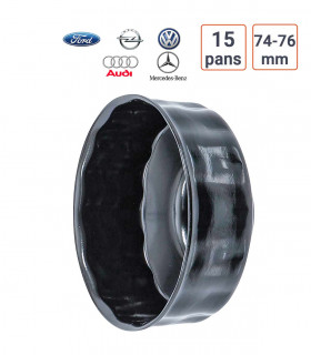 Cloche à filtre à huile 74 - 76 mm Audi, Ford, MB, Opel, VW